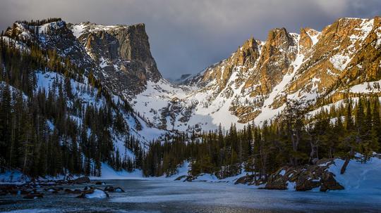 Dream Lake and Hallett Peak in Rocky Mountain National Park, Colorado