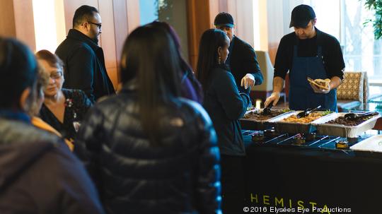 Employees in Gyro buffet line; Lincoln Property Company; Elyse Cosgrove (13)