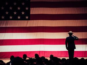 American flag patriotic soldier troops