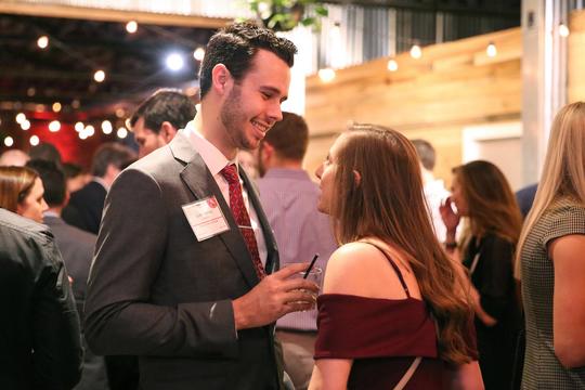 Attendees network at the Charlotte Inno on Fire event on Jan. 23.