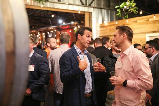 Attendees network at the Charlotte Inno on Fire event on Jan. 23.