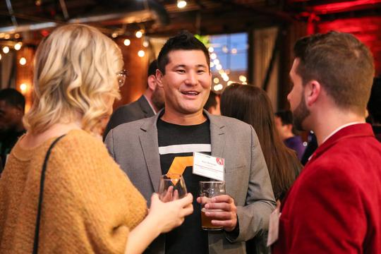 Attendees network at the Charlotte Inno on Fire event on Jan. 23.