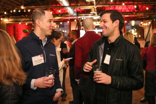 Attendees network at the Charlotte Inno on Fire event on Jan. 23.