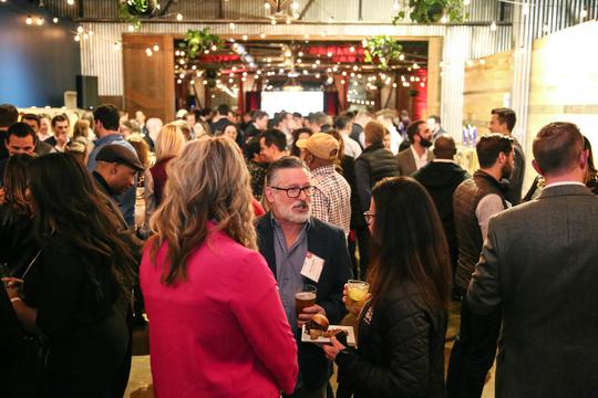 Attendees network at the Charlotte Inno on Fire event on Jan. 24.