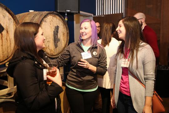 Attendees network at the Charlotte Inno on Fire event on Jan. 24.