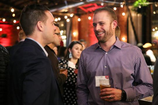 Attendees network at the Charlotte Inno on Fire event on Jan. 24.