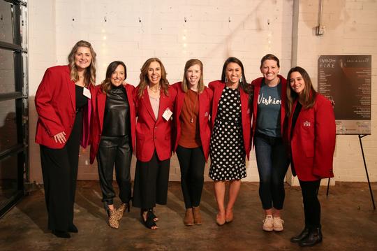 Female blazer award winners pose at the Inno on Fire event.