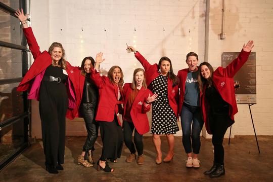 Female blazer award winners pose at the Inno on Fire event.