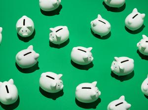 Random little white piggy banks