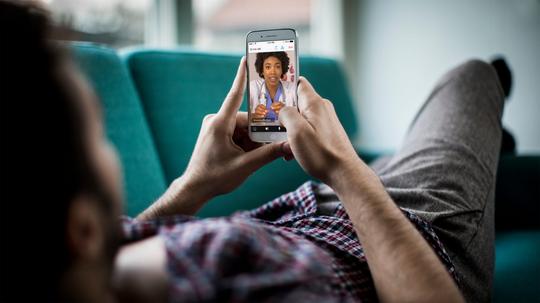 Young man using smart phone