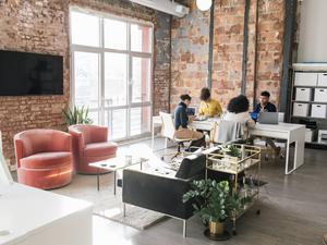 Colleagues working in a modern office