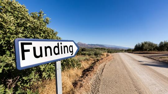 Road sign for funding of start up venture capital