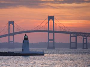 Goat Island Lighthouse in Newport