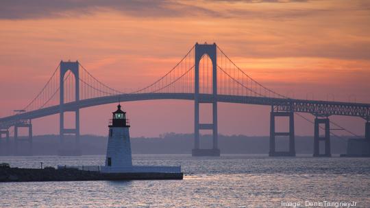 Goat Island Lighthouse in Newport