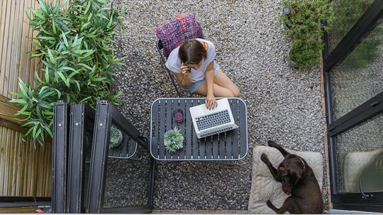 Woman working from home