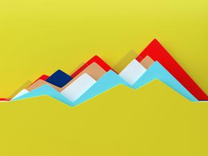 Abstract multi colored line chart