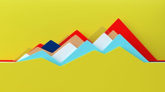 Abstract multi colored line chart