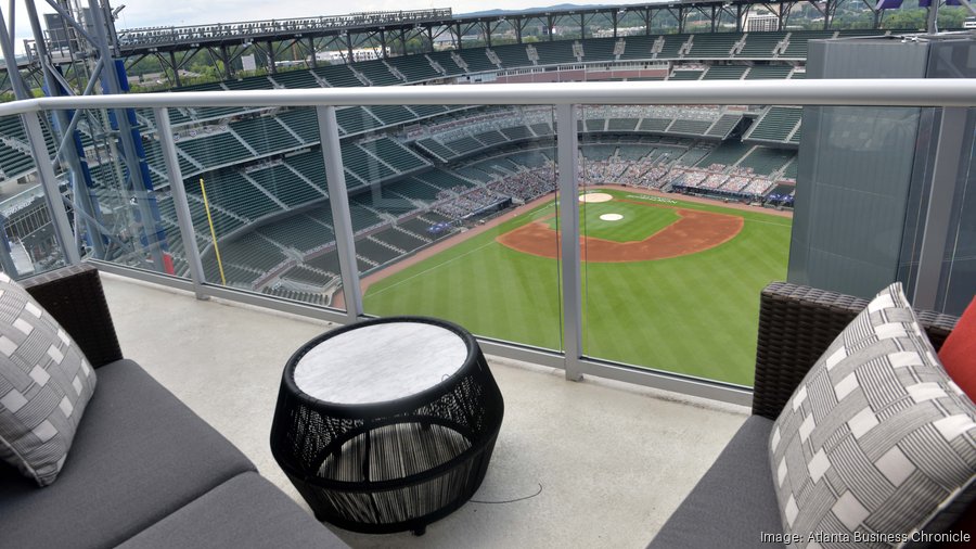 Atlanta Braves' Chop House baseball field seen from Omni Hotel at