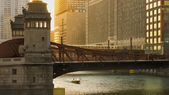 Bridge over Chicago River, Chicago, Illinois, United States