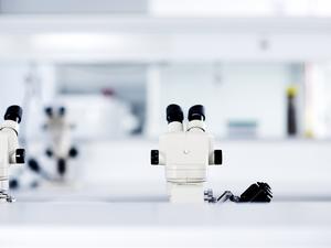 Two microscopes in a laboratory