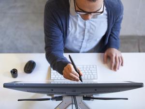 Young workers in creative office space.