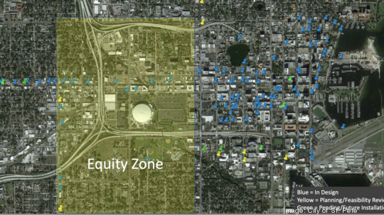 City of St. Pete e-scooter map