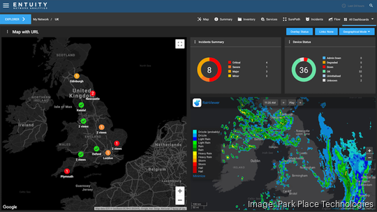 Park Place Technologies' trouble-monitoring dashboard