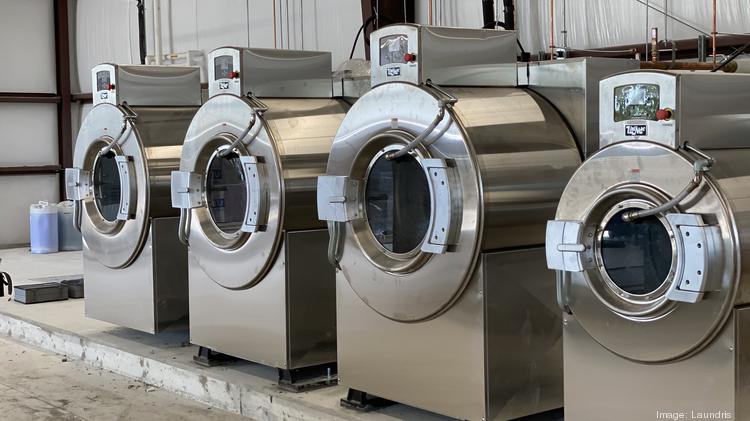 Washing machines inside the new home of Laundris, a laundry-technology company, in Manor outside Austin.