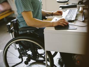 Woman in wheelchair