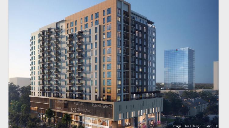 The new apartment tower has a $55 million construction loan and forms a wave of investment planned for the area south of North Avenue.