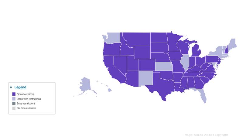 United Airlines Travel Restrictions Map United Airlines Creates Interactive Map Showing States' Covid-19  Restrictions - Bizwomen