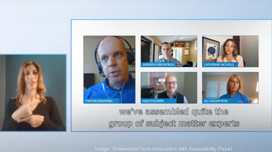 Screenshot from Innovation with Accessibility Panel