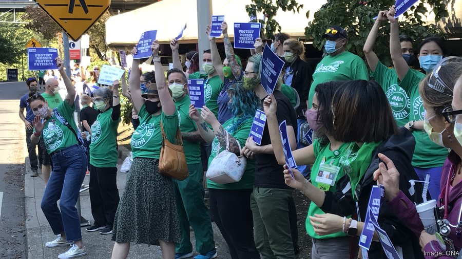 Nurses demand safe staffing ratios and Covid protections at OHSU