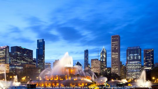 Skyline of Chicago at night