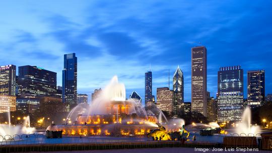 Skyline of Chicago at night