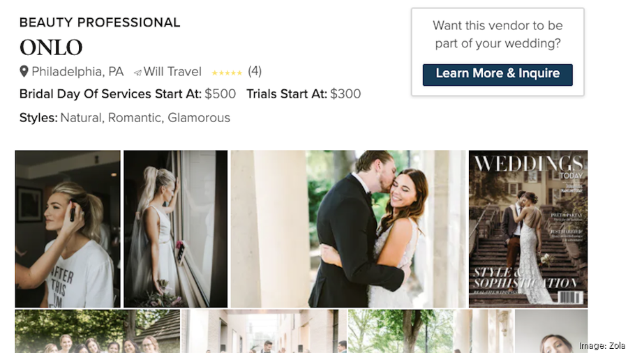 Zola launches new platform to help wedding vendors connect to customers Philadelphia Business