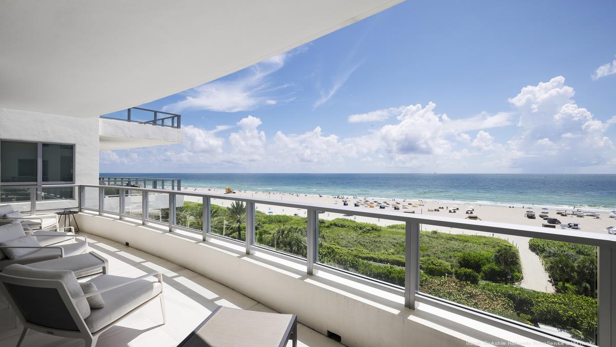 View of Ocean Drive South Beach Miami Florida Penthouses