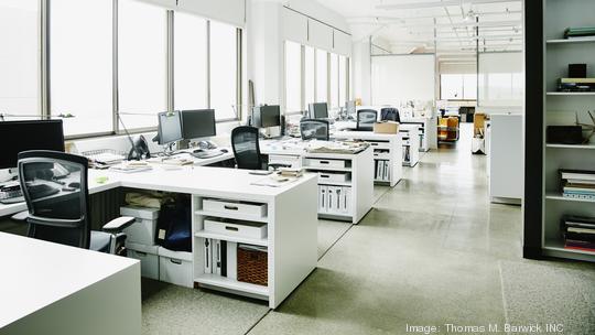 Workstations in empty office