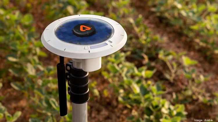 Sensor de clima, solo e plantas. Fonte: Arable.