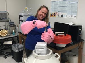 Amber Jennings in lab at U of M 2020 @ University of Memphis