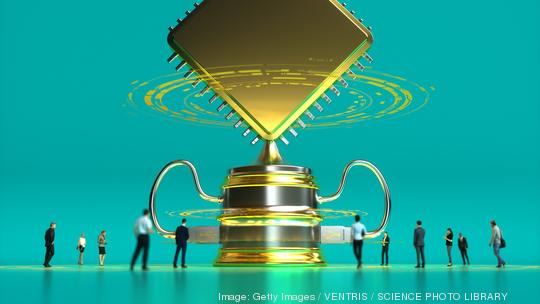 Computing trophy, conceptual illustration