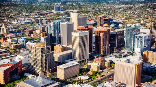 Downtown Phoenix Aerial View