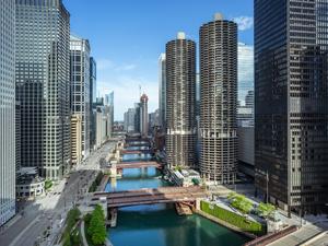 High Angle View of Chicago River