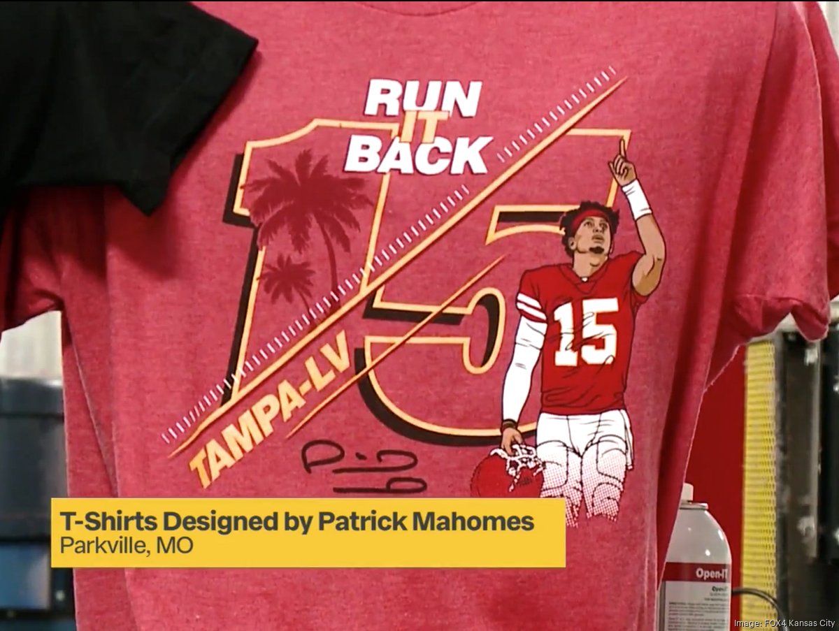 Parkville business creates exclusive Mahomes shirts for Hy-Vee - Kansas City  Business Journal