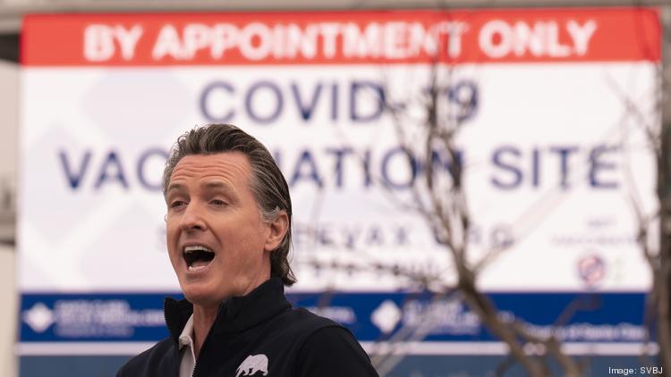 Gov. Gavin Newsom helps open Levi's Stadium as Covid-19 vaccination spot -  Silicon Valley Business Journal