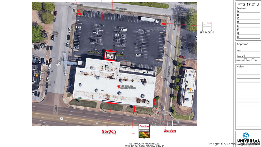 Gordon Food Service en route to Midtown, signage application shows