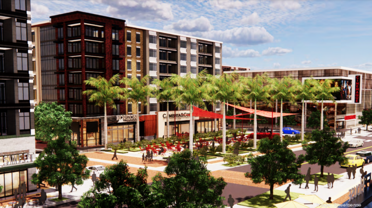 An artist's rendering shows a portion of the planned redevelopment at Christown Spectrum Mall.