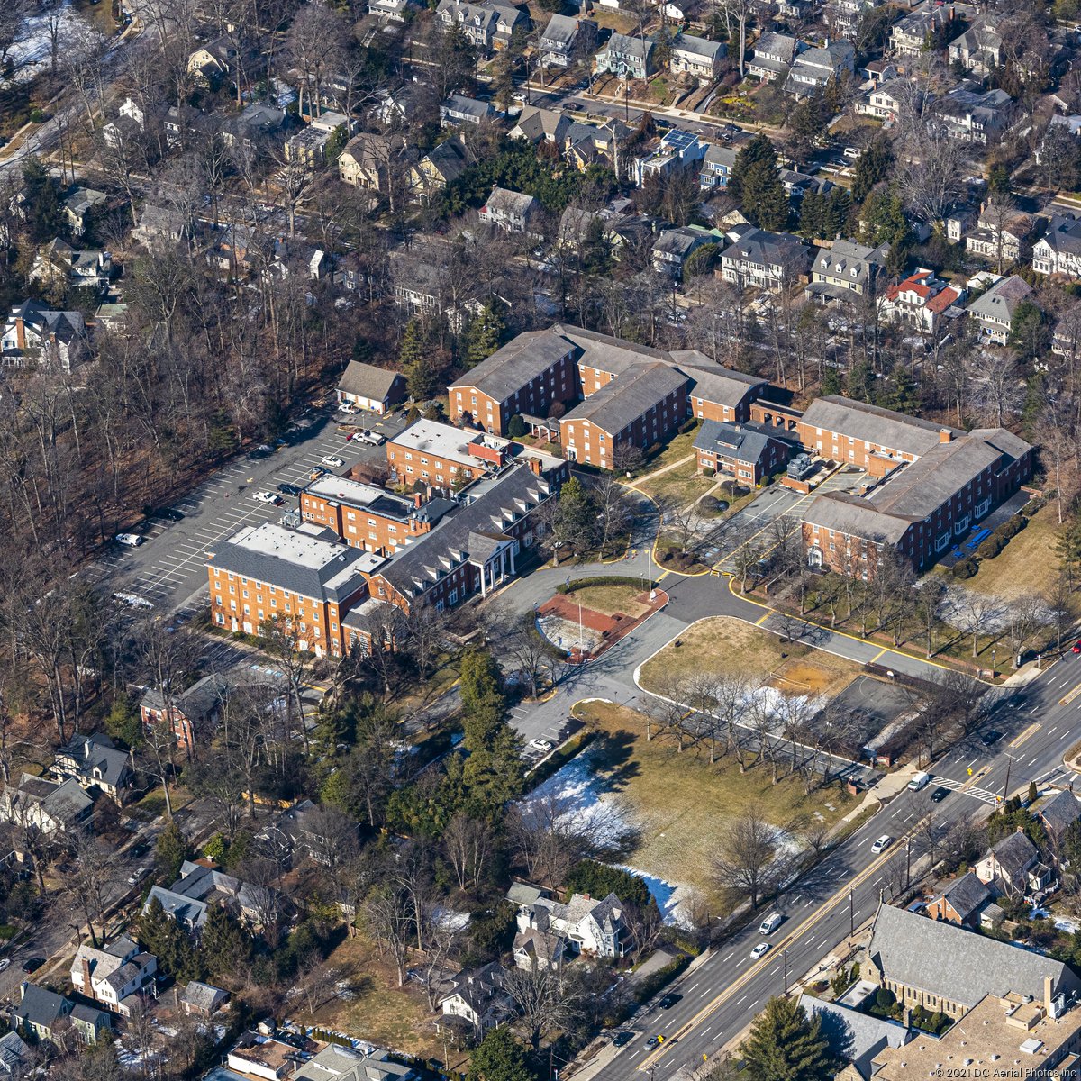 Aerial of Bethesda MD in the Washington DC area