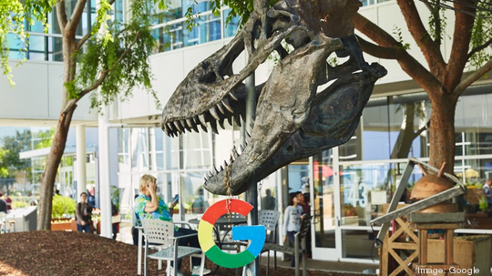 Dinosaur skeleton at Google