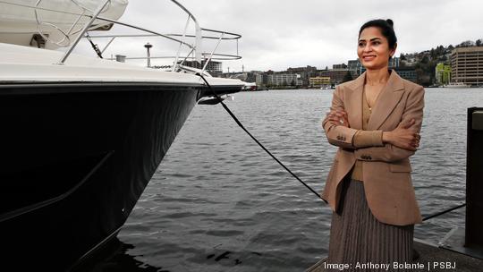 Rathna Sharad of Flavorcloud is pictured at Chandler's Cove on South Lake Union waterfront in Seattle